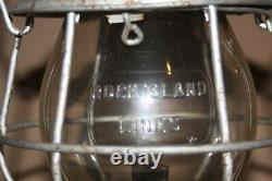 Vintage Adlake Reliable Rock Island Lines Railroad Lantern -Rock Island Globe