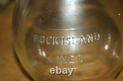 Vintage Adlake Reliable Rock Island Lines Railroad Lantern -Rock Island Globe