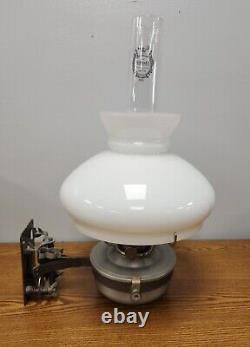 Vintage Aladdin 21C Railroad Caboose Oil Lamp Rare Milk Glass Shade