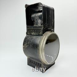 Vintage Antique Black Tin Kerosene Lamp Lantern Railroad Signal Light Old Rare
