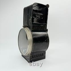 Vintage Antique Black Tin Kerosene Lamp Lantern Railroad Signal Light Old Rare