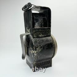 Vintage Antique Black Tin Kerosene Lamp Lantern Railroad Signal Light Old Rare