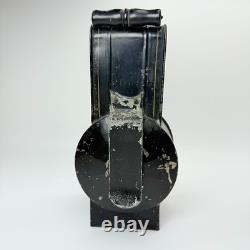 Vintage Antique Black Tin Kerosene Lamp Lantern Railroad Signal Light Old Rare