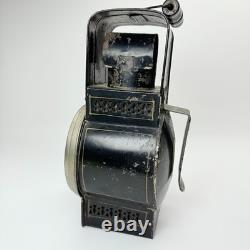 Vintage Antique Black Tin Kerosene Lamp Lantern Railroad Signal Light Old Rare