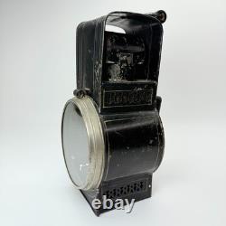 Vintage Antique Black Tin Kerosene Lamp Lantern Railroad Signal Light Old Rare