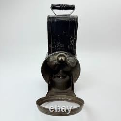 Vintage Antique Black Tin Kerosene Lamp Lantern Railroad Signal Light Old Rare