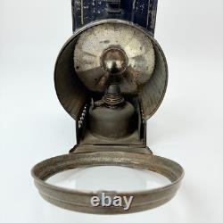 Vintage Antique Black Tin Kerosene Lamp Lantern Railroad Signal Light Old Rare
