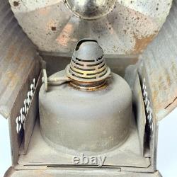 Vintage Antique Black Tin Kerosene Lamp Lantern Railroad Signal Light Old Rare