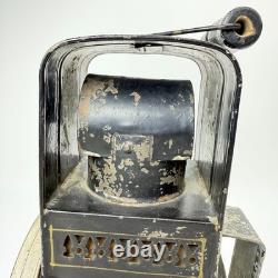 Vintage Antique Black Tin Kerosene Lamp Lantern Railroad Signal Light Old Rare