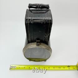 Vintage Antique Black Tin Kerosene Lamp Lantern Railroad Signal Light Old Rare