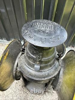 Vintage Antique DRESSEL Railroad Lantern 4 Way Switch Signal Train Arlington