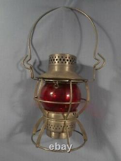 Vintage/Antique Dressel N. Y. C. S. Railroad Lantern Arlington N. J. With Red Globe