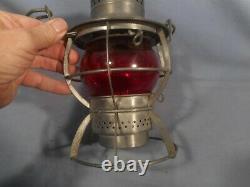 Vintage/Antique Dressel N. Y. C. S. Railroad Lantern Arlington N. J. With Red Globe