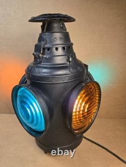 Vintage Antique Dressel Railways Works Switch Lamp B&L E. R. R. Working Well