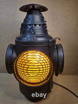 Vintage Antique Dressel Railways Works Switch Lamp B&L E. R. R. Working Well