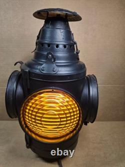 Vintage Antique Dressel Railways Works Switch Lamp B&L E. R. R. Working Well