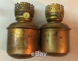 Vintage Antique Original Pair Dressel Railroad Caboose Wall Kerosene Oil Lamps