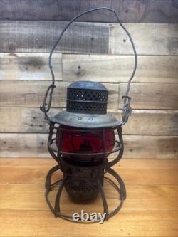 Vintage Armspear 1925 B&O RR Baltimore Ohio Railroad Lantern Red Globe Antique