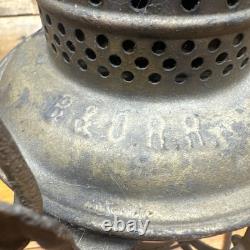 Vintage Armspear 1925 B&O RR Baltimore Ohio Railroad Lantern Red Globe Antique
