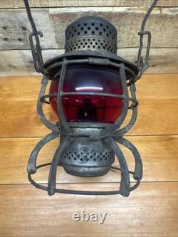 Vintage Armspear 1925 B&O RR Baltimore Ohio Railroad Lantern Red Globe Antique
