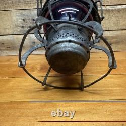 Vintage Armspear 1925 B&O RR Baltimore Ohio Railroad Lantern Red Globe Antique