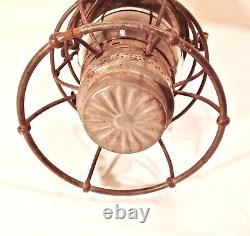 Vintage B&O Railroad Lantern With Embossed Safety First Globe Adlake Reliable NICE