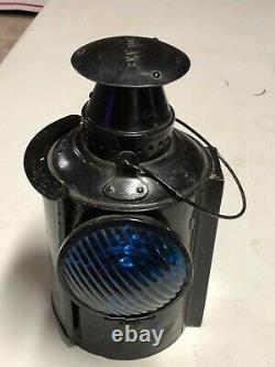 Vintage BLUE Switch Lantern ADLAKE UP UNION PACIFIC Light Lamp OLD RR Railroad