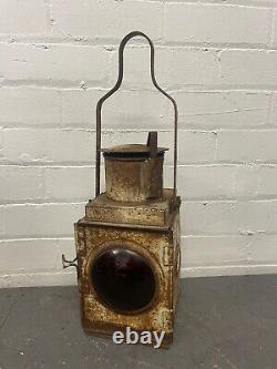 Vintage BR (W) Western Region White Railway Lamp Lantern