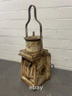 Vintage BR (W) Western Region White Railway Lamp Lantern