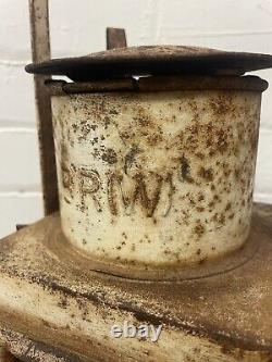 Vintage BR (W) Western Region White Railway Lamp Lantern