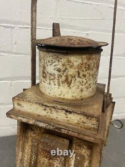 Vintage BR (W) Western Region White Railway Lamp Lantern