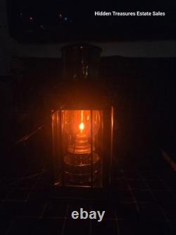 Vintage Brass Electric Railroad Carriage Lantern Eagle Burner Hanging Lamp