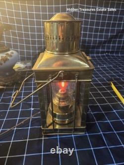 Vintage Brass Electric Railroad Carriage Lantern Eagle Burner Hanging Lamp