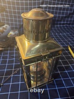 Vintage Brass Electric Railroad Carriage Lantern Eagle Burner Hanging Lamp