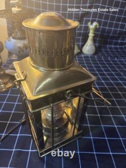 Vintage Brass Electric Railroad Carriage Lantern Eagle Burner Hanging Lamp