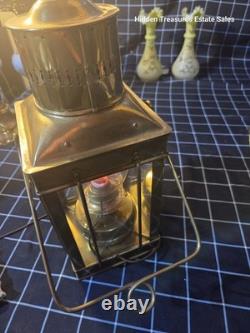 Vintage Brass Electric Railroad Carriage Lantern Eagle Burner Hanging Lamp