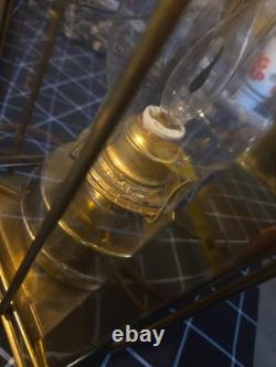Vintage Brass Electric Railroad Carriage Lantern Eagle Burner Hanging Lamp