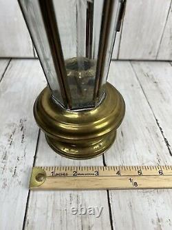 Vintage Brass Lantern Candle Coach Light Wall Railway Lamp 17 Etched Panel