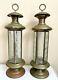 Vintage Brass Lantern Candle coach light wall railway lamp 20 Etched Panel