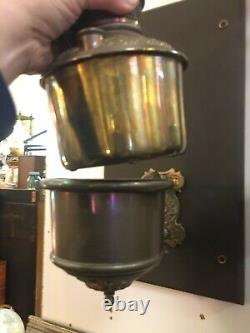 Vintage Brass Railroad Caboose Lantern Lamp Wall Mount Rayo Burner Kerosene