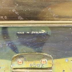 Vintage Brass Railway Oil Lantern Made in England Glass Panel Hurricane Lamp