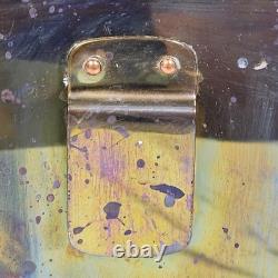 Vintage Brass Railway Oil Lantern Made in England Glass Panel Hurricane Lamp