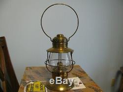 Vintage Brass Tall Bell Bottom Railroad Conductors Lantern Single Wire