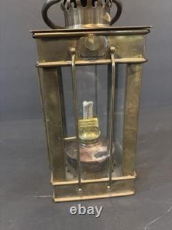 Vintage British Brass Lantern with British Make Oil Burner Maritime Railway