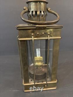 Vintage British Brass Lantern with British Make Oil Burner Maritime Railway