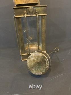 Vintage British Brass Lantern with British Make Oil Burner Maritime Railway