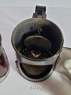 Vintage British Rail BR Railroad Train Guard 3 Way Signal Oil Hand Lamp #1