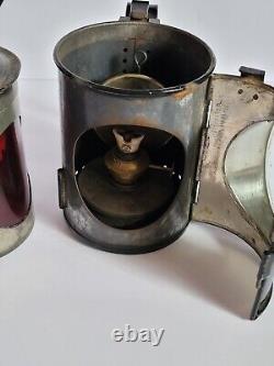 Vintage British Rail BR Railroad Train Guard 3 Way Signal Oil Hand Lamp #1