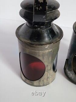 Vintage British Rail BR Railroad Train Guard 3 Way Signal Oil Hand Lamp #1