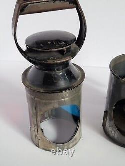 Vintage British Rail BR Railroad Train Guard 3 Way Signal Oil Hand Lamp #1